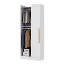Ver imagem 3 de Guarda-roupa Solteiro Modulado Cecília 1 Porta Branco - Pnr Móveis