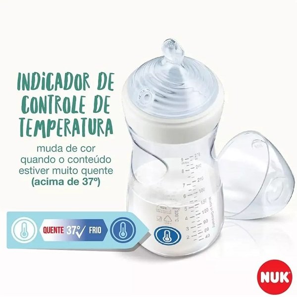 Kit com 2 Mamadeiras Essence Smart Flow 270ml Nuk Neutra - 3