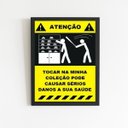 Ver imagem 1 de Quadro Placa Não Toque Na Coleção 24x18cm:Madeira branca