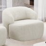 Poltrona Decorativa Fixa Orgânica para Sala Living Barolo L06 Bouclê Off White - Lyam Decor - 2
