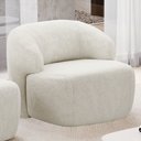 Ver imagem 2 de Poltrona Decorativa Fixa Orgânica para Sala Living Barolo L06 Bouclê Off White - Lyam Decor