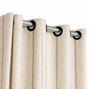 Ver imagem 4 de Cortina Linho Flamê Bege Listrado Marrom 5,00x2,50 com Ilhós Preto