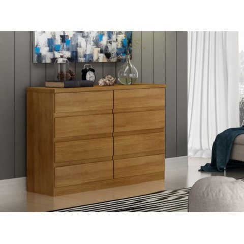 Cômoda 8 Gavetas Bello - Móveis Novo Horizonte - Cumaru