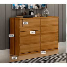 Cômoda 8 Gavetas Bello - Móveis Novo Horizonte - Cumaru - 2 Cômoda 8 Gavetas Bello - Móveis Novo Horizonte - Cumaru - 2