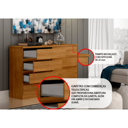 Cômoda 8 Gavetas Bello - Móveis Novo Horizonte - Cumaru - 3 Cômoda 8 Gavetas Bello - Móveis Novo Horizonte - Cumaru - 3