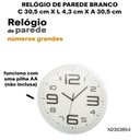 Ver imagem 7 de Relógio de Parede Analógico em Acrílico 29x29cm Branco e Preto Evolux