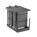 Ver imagem 1 de Cesto Lixo Lixeira Dupla Preta 40L Deslizante Embutir Trilho