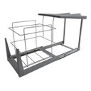 Ver imagem 4 de Cesto Lixo Lixeira Dupla Preta 40L Deslizante Embutir Trilho