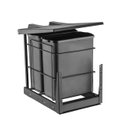 Ver imagem 2 de Cesto Lixo Lixeira Dupla Preta 40L Deslizante Embutir Trilho