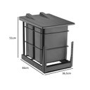 Ver imagem 3 de Cesto Lixo Lixeira Dupla Preta 40L Deslizante Embutir Trilho