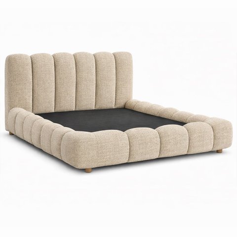 Cama Japonesa com Cabeceira King Nuvem Linho Bege - Sallar Home