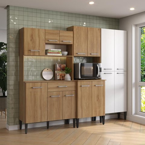 Armário de Cozinha Compacta Arizona Modern Carraro Carvalho
