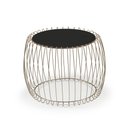 Ver imagem 1 de Mesa de Centro Creta 57 Cm (larg) com Tampo de Vidro Preto Base Aco Cobre - 56937