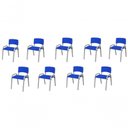 Ver imagem 1 de Kit 9 Cadeira Iso Infantil Creche, Base Cinza Azul