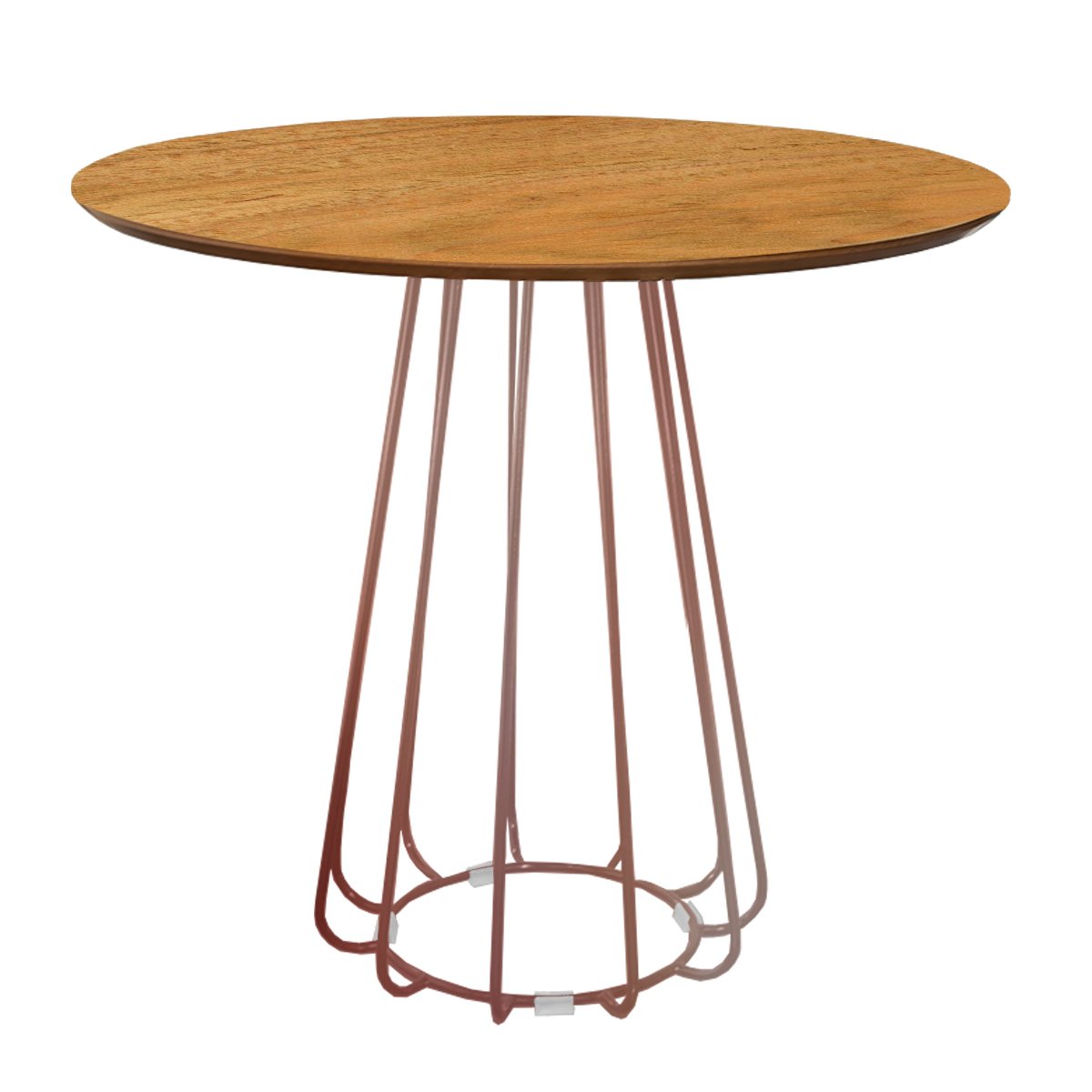 Mesa de Jantar Jazz Redonda com Tampo de 0,80m Madeira - Várias Cores - Cobre Rose Gold - Madeira Fr - 1