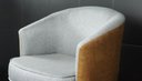 Ver imagem 6 de Poltrona Julia Giratoria Base Aluminio - Nobly Decor Cinza/Couro Marrom