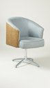 Ver imagem 1 de Poltrona Julia Giratoria Base Aluminio - Nobly Decor Cinza/Couro Marrom
