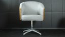 Ver imagem 3 de Poltrona Julia Giratoria Base Aluminio - Nobly Decor Cinza/Couro Marrom