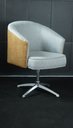 Ver imagem 5 de Poltrona Julia Giratoria Base Aluminio - Nobly Decor Cinza/Couro Marrom