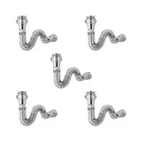 Ver imagem 1 de Kit 5 Sifão Sanfonado Cromado Cozinha Pia Banheiro Tanque Universal