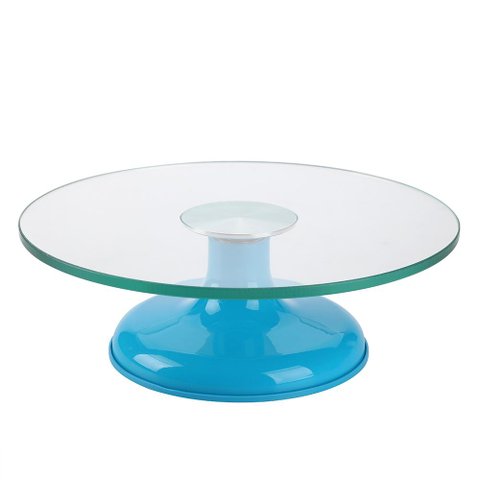 Bailarina Profissional Giratória Vidro Base Bolo Confeitaria Silverchef - Azul
