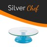 Bailarina Profissional Giratória Vidro Base Bolo Confeitaria Silverchef - Azul - 4