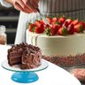 Bailarina Profissional Giratória Vidro Base Bolo Confeitaria Silverchef - Azul - 5