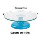 Ver imagem 2 de Bailarina Profissional Giratória Vidro Base Bolo Confeitaria Silverchef - Azul