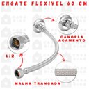 Ver imagem 5 de Kit Pia Cozinha Sifão Flexíve Engate 60cm Valv Pia Americana