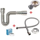 Ver imagem 1 de Kit Pia Cozinha Sifão Flexíve Engate 60cm Valv Pia Americana