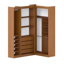 Ver imagem 2 de Closet Casal Modulado Andorra 4 Gavetas 12 Prateleiras Freijó/Branco - Pnr Móveis