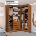 Ver imagem 6 de Closet Casal Modulado Andorra 4 Gavetas 12 Prateleiras Freijó/Branco - Pnr Móveis