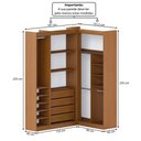 Ver imagem 3 de Closet Casal Modulado Andorra 4 Gavetas 12 Prateleiras Freijó/Branco - Pnr Móveis