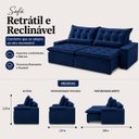 Ver imagem 3 de Sofá Montebello Retrátil e Reclinável 250m - Azul
