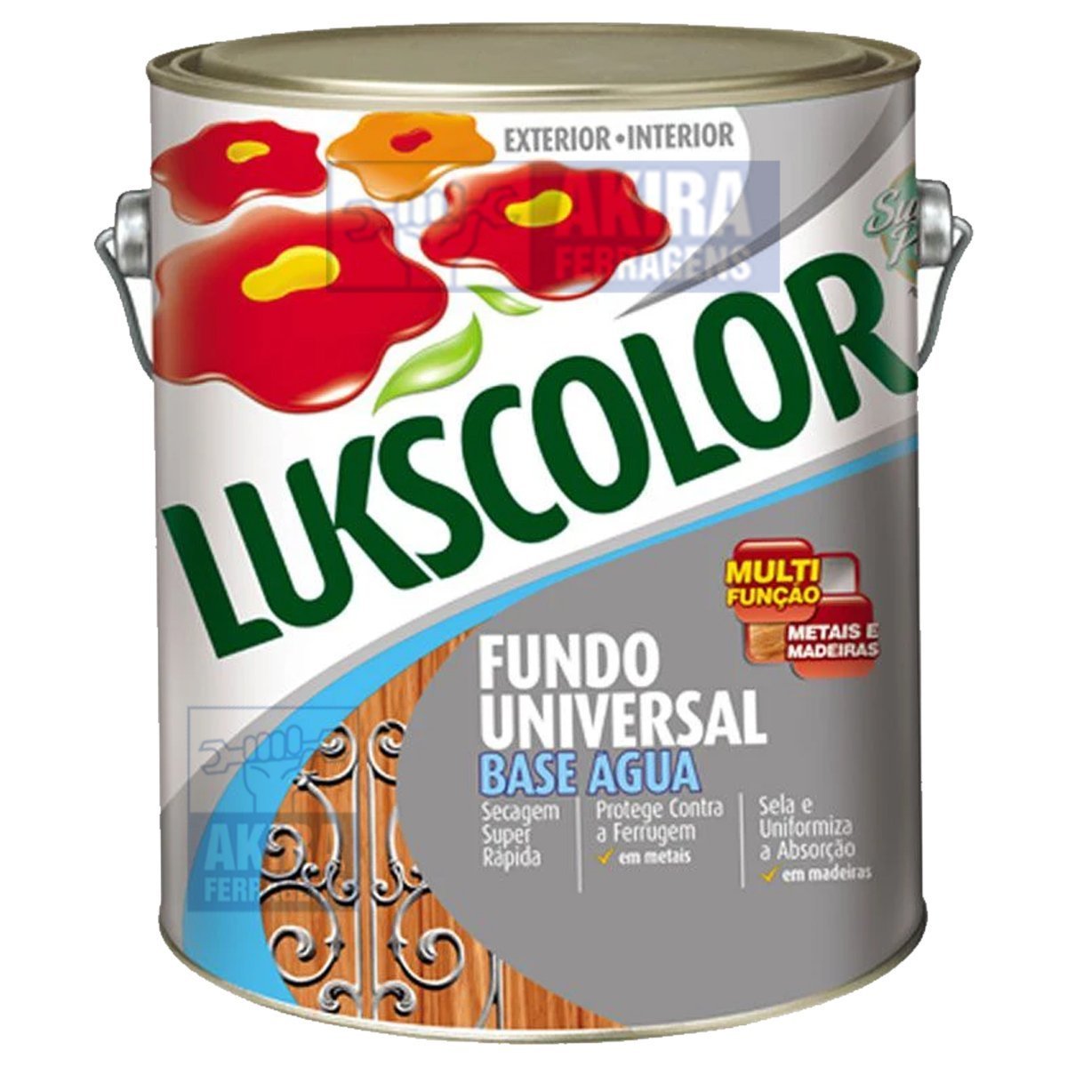 Fundo Base Agua 3,6l Lukscolor Metal Madeira Sela Uniformiza