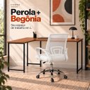 Ver imagem 5 de Conjunto de Escritório Mesa Pérola e Cadeira Begônia Mesh Branca
