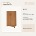Ver imagem 5 de Sapateira Slim 2 Portas com Prateleiras Cinamomo Formimóveis