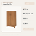 Ver imagem 4 de Sapateira Slim 2 Portas com Prateleiras Cinamomo Formimóveis