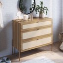 Ver imagem 2 de Cômoda com 03 Gavetas para Quarto Closet Industrial Indy A03 Hanover Dourado - Lyam Decor
