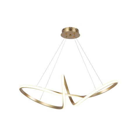 Pendente Moderno Infinito Dourado 78cm Led 36w 3000k Bivolt 14537-pl