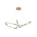 Ver imagem 2 de Pendente Moderno Infinito Dourado 78cm Led 36w 3000k Bivolt 14537-pl