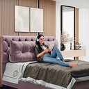 Ver imagem 2 de Almofada para Cabeceira Encosto Apoio Lombar Spot 140cm com Porta Celular Veludo - Desk Design