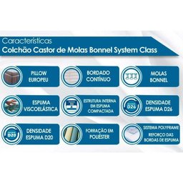 Colchão Solteirão Molas Bonnel System Class Euro Pillow (96x203x25) - Castor - 4