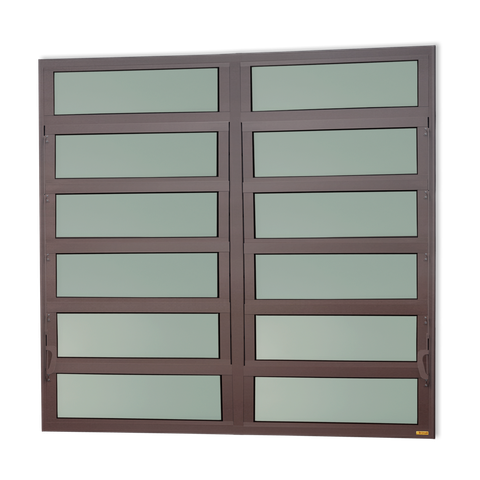 Basculante Alumínio 2 SEÇÕES120 X 150 Elite V.Boreal Marrom Corten Brimak