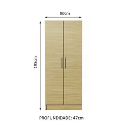 Módulo Guarda-Roupa Madesa Nilo 100% MDF 1684 2 Portas Carvalho Cor:Carvalho - 3