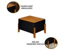 Ver imagem 3 de Puff Báu Retro Tampo em Madeira Premium para Sala e Quarto Recamier Moderno Closet Retro Cor Preto