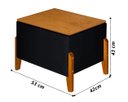Ver imagem 7 de Puff Báu Retro Tampo em Madeira Premium para Sala e Quarto Recamier Moderno Closet Retro Cor Preto