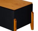 Ver imagem 6 de Puff Báu Retro Tampo em Madeira Premium para Sala e Quarto Recamier Moderno Closet Retro Cor Preto