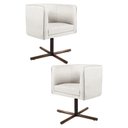 Ver imagem 1 de Kit 2 Poltronas Madeira Betina A-48 Linho Flocos