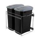 Ver imagem 2 de Lixeira Dupla Cromado com Corrediça Telescópica 340x440x450 Mm 1043 Masutti Copat